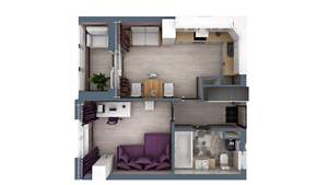 1-к квартира, строящийся дом, 38м2, 2/17 этаж