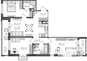 3-к квартира, вторичка, 89м2, 4/9 этаж