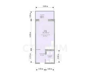 Студия квартира, вторичка, 35м2, 13/17 этаж