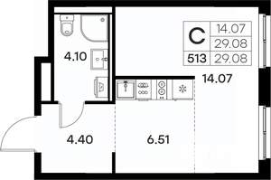 Студия квартира, вторичка, 29м2, 7/17 этаж