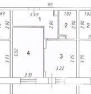 1-к квартира, вторичка, 42м2, 4/17 этаж