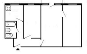 3-к квартира, вторичка, 57м2, 2/5 этаж