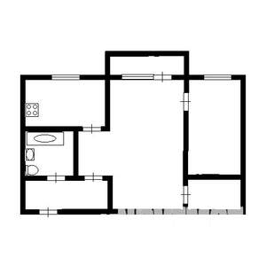 2-к квартира, вторичка, 42м2, 4/4 этаж