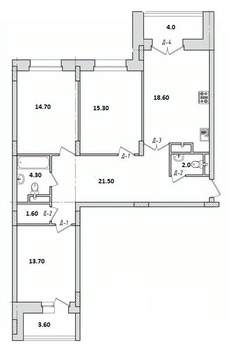 3-к квартира, сданный дом, 96м2, 2/10 этаж