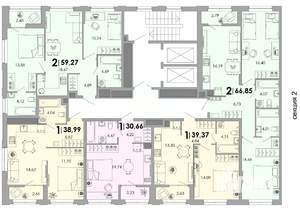 2-к квартира, вторичка, 59м2, 2/17 этаж