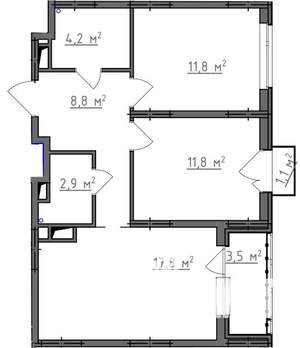 2-к квартира, вторичка, 59м2, 5/9 этаж