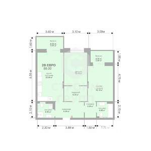 2-к квартира, вторичка, 86м2, 2/17 этаж