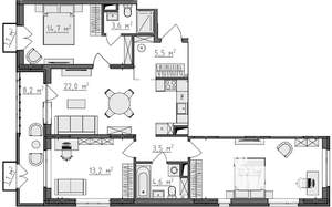 3-к квартира, вторичка, 93м2, 4/9 этаж