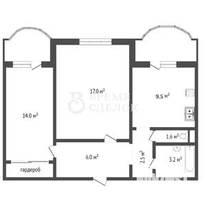 2-к квартира, вторичка, 54м2, 7/9 этаж