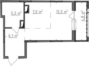 Студия квартира, вторичка, 33м2, 4/9 этаж