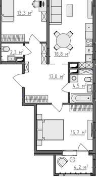2-к квартира, вторичка, 70м2, 5/9 этаж