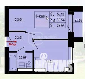 1-к квартира, сданный дом, 32м2, 8/8 этаж