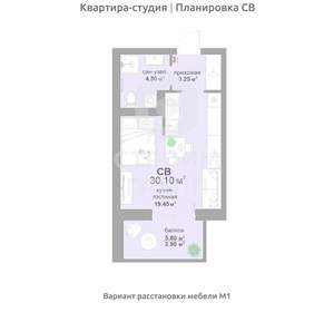 Студия квартира, вторичка, 30м2, 8/17 этаж