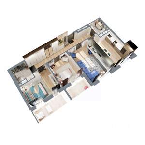 3-к квартира, строящийся дом, 78м2, 1/17 этаж