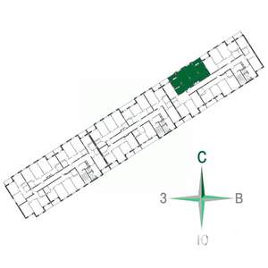 3-к квартира, строящийся дом, 74м2, 8/17 этаж