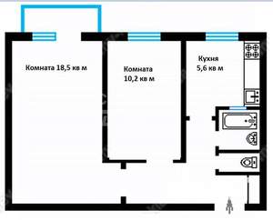 2-к квартира, вторичка, 44м2, 8/9 этаж