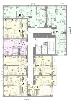 2-к квартира, вторичка, 65м2, 10/16 этаж