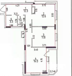 2-к квартира, вторичка, 58м2, 1/18 этаж