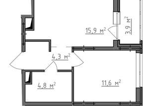 1-к квартира, вторичка, 39м2, 8/9 этаж