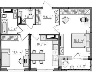 2-к квартира, вторичка, 59м2, 9/9 этаж