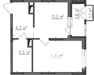 1-к квартира, вторичка, 40м2, 6/9 этаж