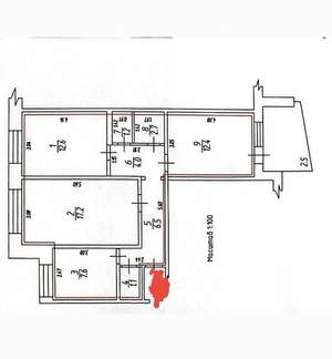 3-к квартира, вторичка, 65м2, 7/9 этаж