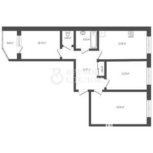 3-к квартира, вторичка, 75м2, 1/5 этаж