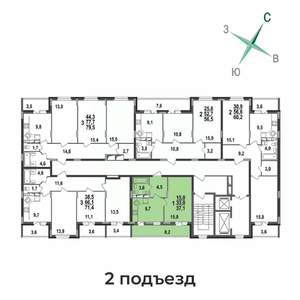 1-к квартира, строящийся дом, 37м2, 1/17 этаж