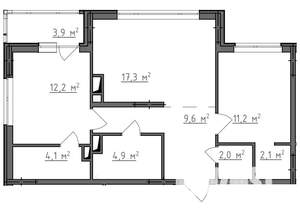 2-к квартира, вторичка, 65м2, 6/9 этаж