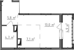 Студия квартира, вторичка, 33м2, 5/9 этаж