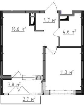 1-к квартира, вторичка, 40м2, 3/9 этаж