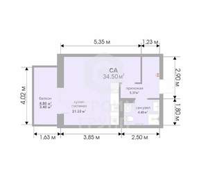 Студия квартира, вторичка, 34м2, 12/17 этаж