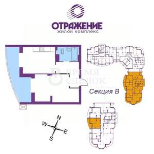1-к квартира, вторичка, 56м2, 16/17 этаж