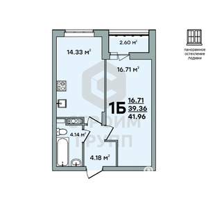 1-к квартира, вторичка, 42м2, 3/8 этаж
