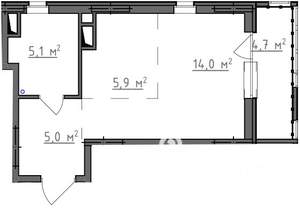 Студия квартира, вторичка, 32м2, 3/9 этаж