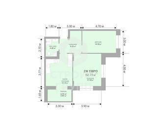 2-к квартира, вторичка, 62м2, 11/17 этаж
