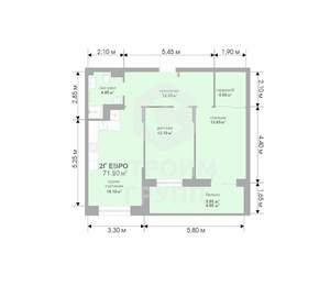 2-к квартира, вторичка, 71м2, 12/17 этаж