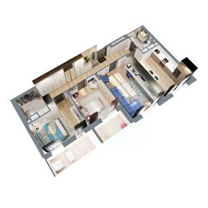 3-к квартира, строящийся дом, 78м2, 14/17 этаж
