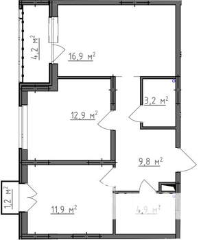 2-к квартира, вторичка, 62м2, 2/9 этаж