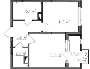 1-к квартира, вторичка, 40м2, 3/9 этаж
