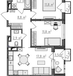 2-к квартира, вторичка, 60м2, 2/9 этаж