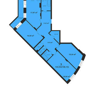 3-к квартира, вторичка, 108м2, 2/15 этаж