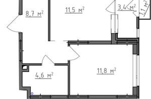 1-к квартира, вторичка, 39м2, 2/9 этаж