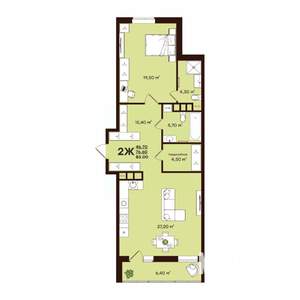 2-к квартира, строящийся дом, 83м2, 9/17 этаж