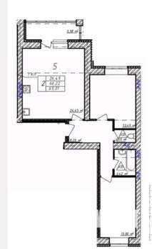 2-к квартира, вторичка, 71м2, 7/14 этаж