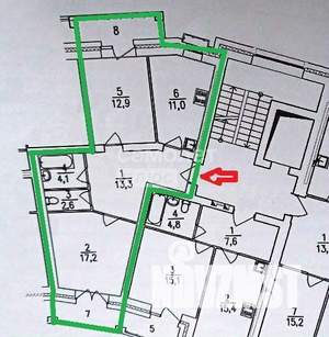 2-к квартира, вторичка, 61м2, 7/7 этаж