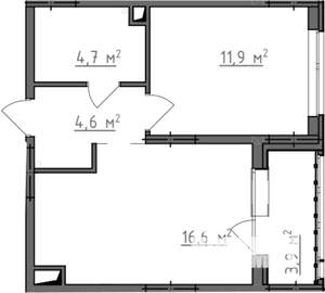 1-к квартира, вторичка, 40м2, 3/9 этаж
