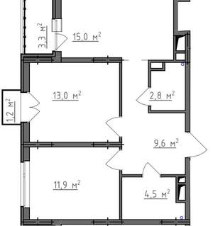 2-к квартира, вторичка, 59м2, 8/9 этаж