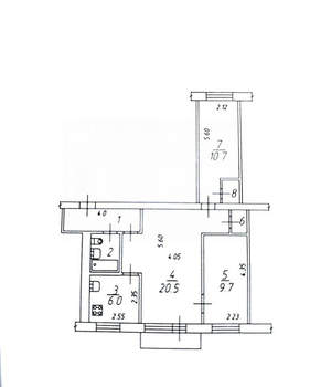 3-к квартира, вторичка, 57м2, 2/5 этаж