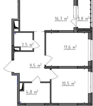 2-к квартира, вторичка, 58м2, 8/9 этаж